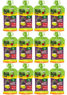 12x BOB SNAIL Smoothie GRUSZKA JEŻYNA Bez Dodatku Cukru Mus 120g