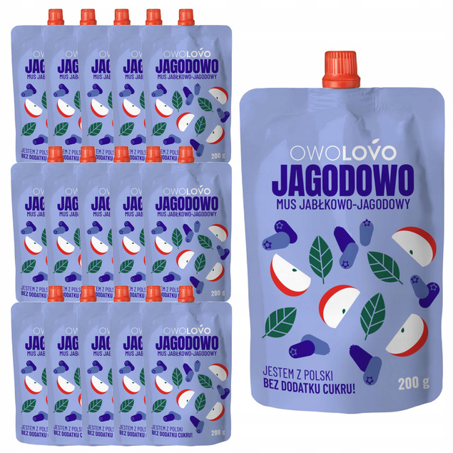 OwoLovo Jagodowo Mus Jabłkowo-Jagodowy Dla Dzieci 200g