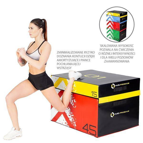 PYBS01 (4 CZĘŚCI)  SKRZYNIE PLYOMETRYCZNE SOFT ZESTAW HMS PREMIUM
