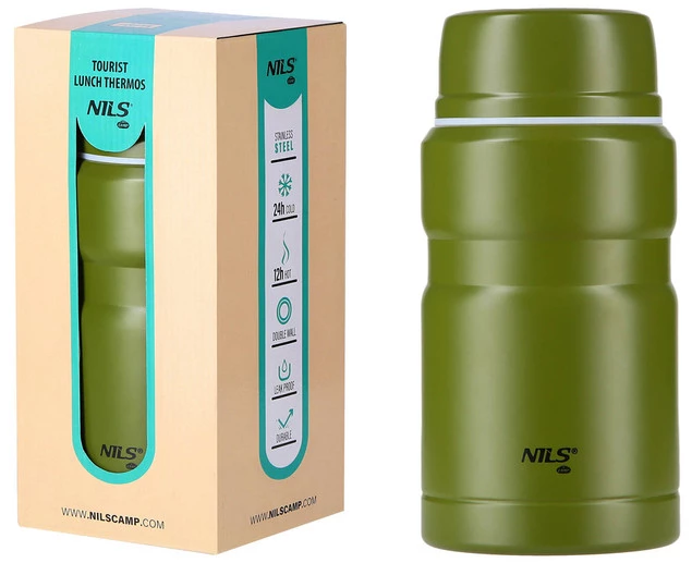 Termos Obiadowy Na Żywność Napój Stal Miseczka Z Łyżką Lunchbox 750ml Nils