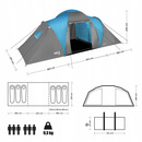 Duży Namiot Turystyczny Kempingowy 6osobowy Wodoodporny NILS NC6031
