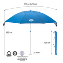 NC7822 PARASOL PLAŻOWY XL 220 CM NILS CAMP - OUTLET