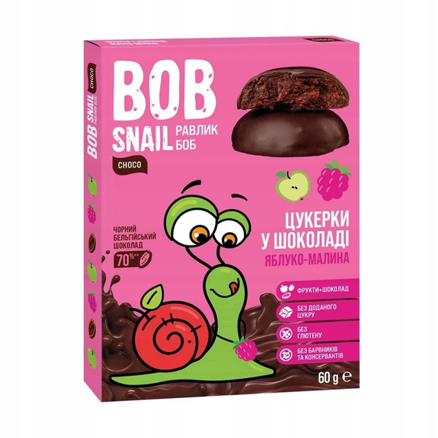 Przekąska Owocowa JABŁKO TRUSKAWKA GRUSZKA MALINA 60g x3 BOB SNAIL