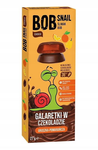 BOB SNAIL Jellies Galaretka Gruszka Pomarańcza 27g Bez Cukru Z Agarem