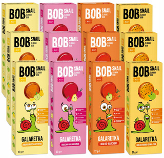 BOB SNAIL Jellies Galaretka ZESTAW 12x 27g MIX SMAKÓW Naturalna Przekąska