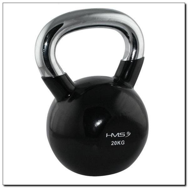 KETTLEBELL Z CHROMOWANĄ RĄCZKĄ CZARNY 20 KG HMS
