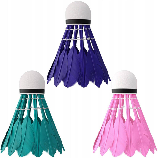 Lotki Do Badmintona Piórowe 3 szt. Multicolor Zestaw Lotek NILS NBL6213