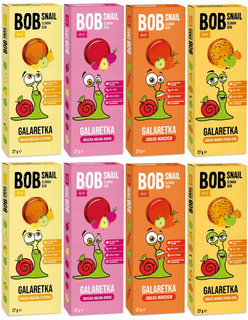 BOB SNAIL Jellies Galaretka ZESTAW 8x 27g MIX SMAKÓW Dla Dzieci Bez Cukru