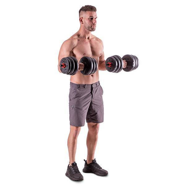 SGX120 (2 CZĘŚCI)  PROSET 6W1 ZESTAW CIĘŻARÓW 20KG HMS