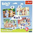 Puzzle 4w1 Układanka Piesek BLUEY Jej Świat Pieski Bajka 3+ Trefl 34637