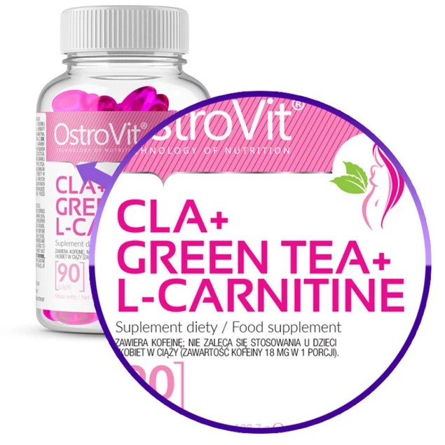 L-CARNITINE + GREEN TEA + CLA 90 softgel OstroVit