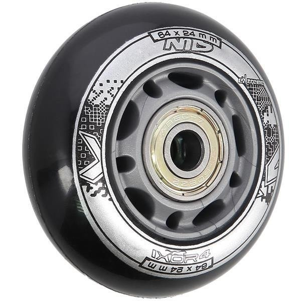 PU 64x24 82A CZARNE MATOWE (4 szt.) + ABEC-9 (8 szt.) ZESTAW NILS EXTREME