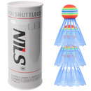 Lotki Do Badmintona Nylonowe 3 szt Multicolor LED Zestaw Lotek NILS NBL6091