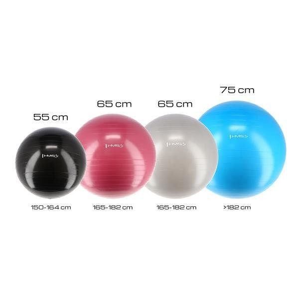 PIŁKA GIMNASTYCZNA DO ĆWICZEŃ 55CM YB01 HMS black