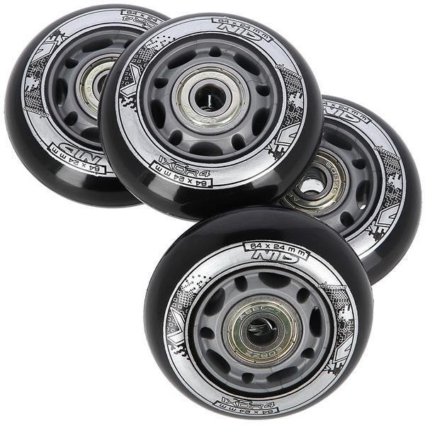 PU 64x24 82A CZARNE MATOWE (4 szt.) + ABEC-9 (8 szt.) ZESTAW NILS EXTREME