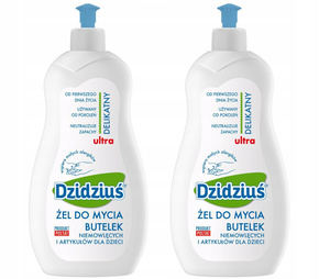 2x DZIDZIUŚ Żel Płyn Do Mycia Butelek Smoczków 500 ml