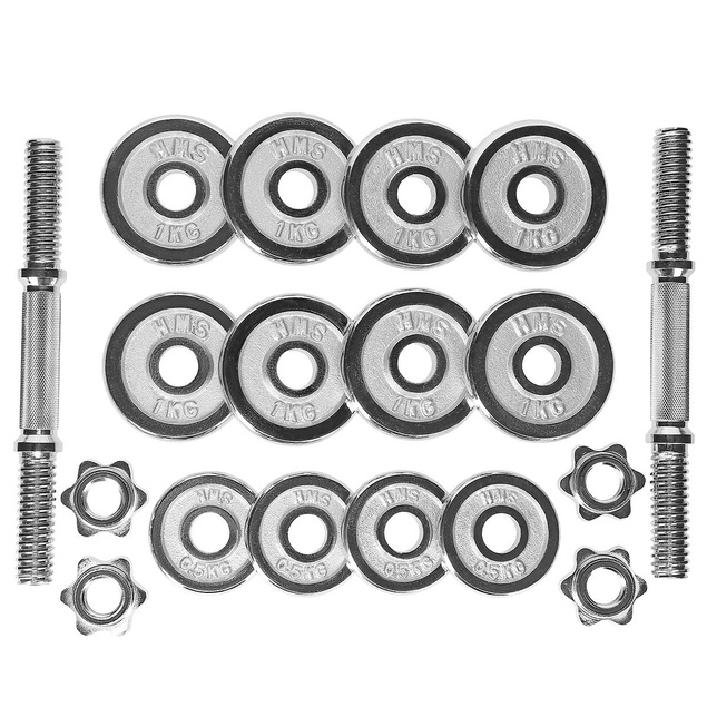 STC-15 SZTANGIELKI W WALIZCE 15 KG CHROME HMS