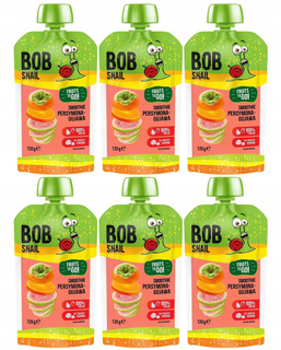 6x BOB SNAIL Smoothie PERSYMONA GUAWA Bez Dodatku Cukru Mus 120g