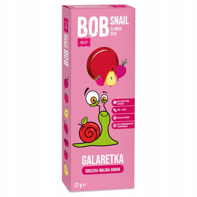 BOB SNAIL Jellies Galaretka ZESTAW 12x 27g MIX SMAKÓW Naturalna Przekąska