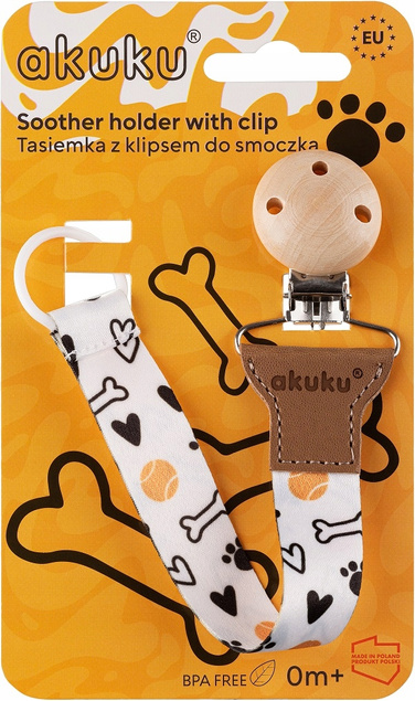 AKUKU Tasiemka ZAWIESZKA Do Smoczka Uniwersalna KOŚĆ A0581