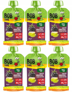 6x BOB SNAIL Smoothie GRUSZKA JEŻYNA Bez Dodatku Cukru Mus 120g