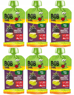 6x BOB SNAIL Smoothie GRUSZKA JEŻYNA Bez Dodatku Cukru Mus 120g