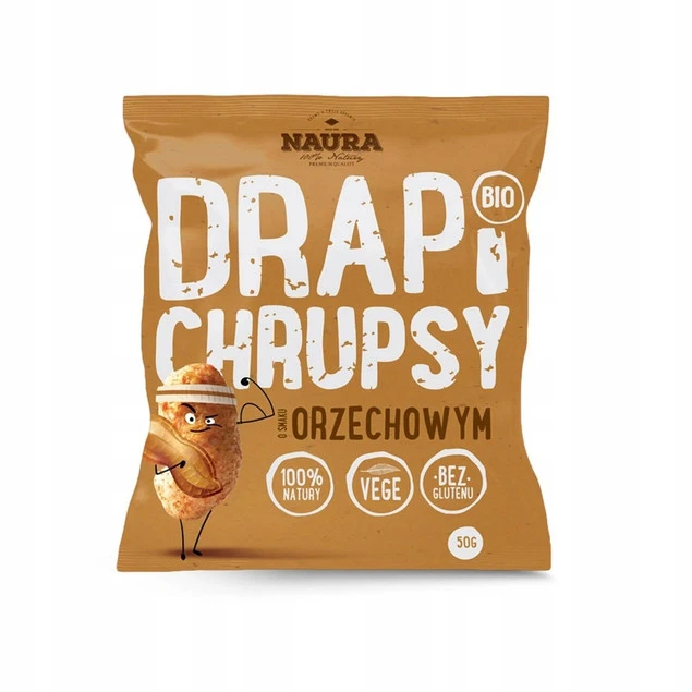 Chrupki o Smaku ORZECHOWYM Drapi Chrupsy Bezglutenowe NAURA 50g_2