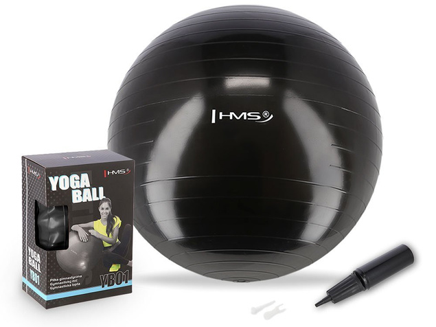 PIŁKA GIMNASTYCZNA DO ĆWICZEŃ 55CM YB01 HMS black