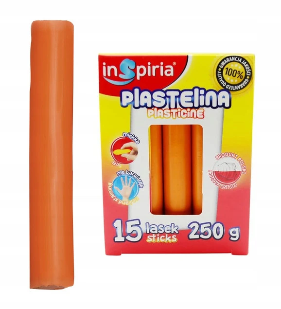 Plastelina POMARAŃCZOWA 15 Lasek Szkolna Plastyczna 250g Inspiria x5_2