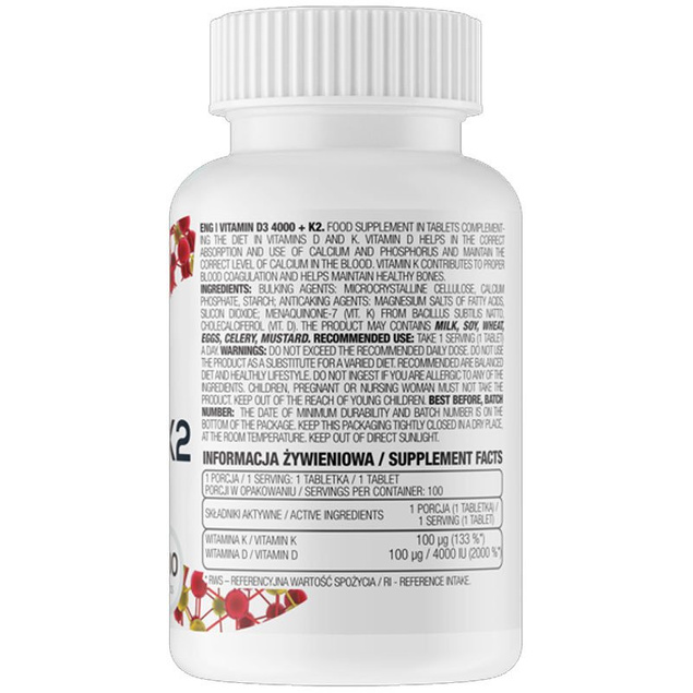 Vitamin D3 4000 + K2 100 tabs OstroVit
