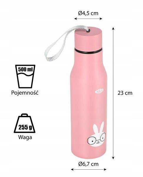 Kubek Termiczny Bidon RÓŻOWY KRÓLIK 500 ml Nils Camp NCB12