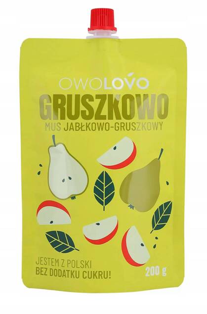 OwoLovo Gruszkowo Mus Jabłkowo-Gruszkowy Dla Dzieci 200g