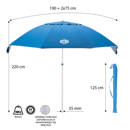 NC7822 PARASOL PLAŻOWY XL 220 CM NILS CAMP - OUTLET