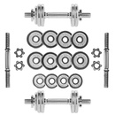 STC-15 SZTANGIELKI W WALIZCE 15 KG CHROME HMS